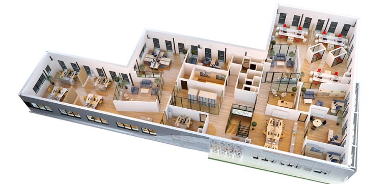 Transformation, Bâtiment professionnel, Moderne