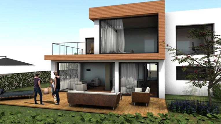Jardin, Maison individuelle, Maison de campagne, Construction neuve, Contemporain, Moderne