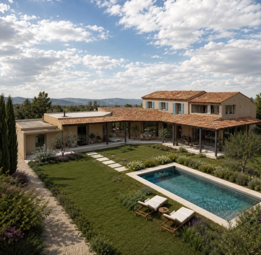 Terrasse, Maison individuelle, Maison de campagne, Piscine, Extension, Villa, Plan, Permis de construire, Suivi de chantier