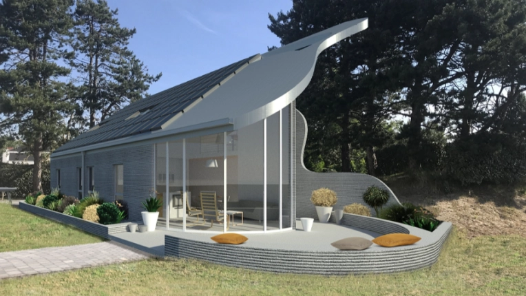 Maison individuelle, Maison de campagne, Construction neuve, Villa, Futuriste
