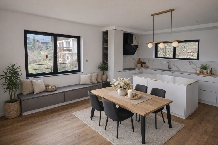 Maison de campagne, Architecture d’intérieur, Moderne