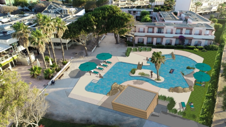 Hôtellerie - Restauration, Exterieur, Bâtiment accueillant du public (ERP), Piscine, Construction neuve, Contemporain