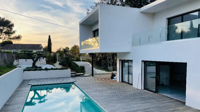 Landscape Architecture, Patios & Terraces, Single-Family Homes, Passive House / Eco-friendly, Exterior, Townhouses, Country Homes, Pools, New Build, contemporary