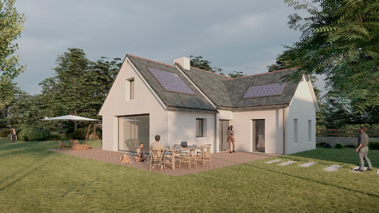 Terrasse, Maison individuelle, Rénovation, Maison de campagne, Extension, Traditionnel