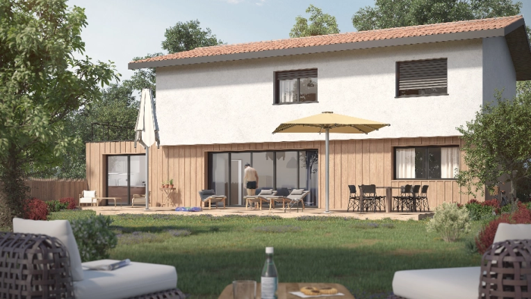 Jardin, Maison individuelle, Maison passive / écologique, Exterieur, Maison de ville, Maison de campagne, Piscine, Construction neuve, Contemporain