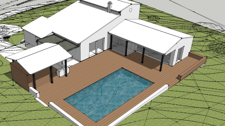Maison individuelle, Maison de campagne, Piscine, Extension, Contemporain