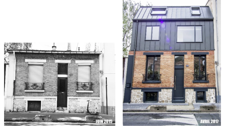 Surélévation, Maison individuelle, Rénovation, Maison de ville, Architecture d’intérieur, Extension, Contemporain