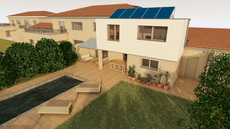 Surélévation, Maison individuelle, Maison passive / écologique, Plan