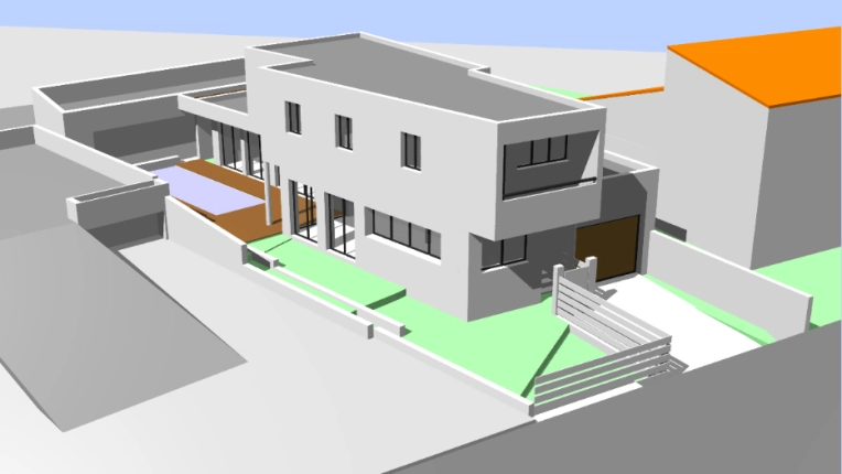 Maison individuelle, Maison de ville, Construction neuve, Contemporain, Minimaliste