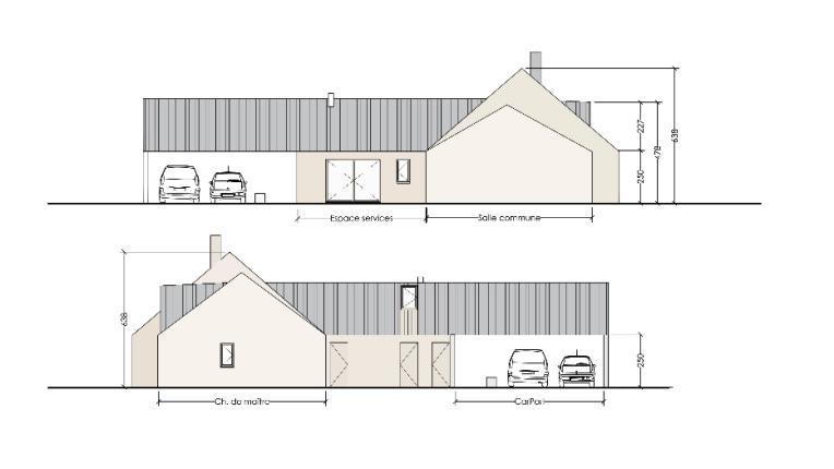 Maison de campagne, Construction neuve, Contemporain