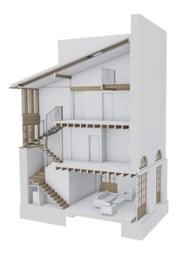 Patrimoine, Rénovation, Maison de campagne, Rénovation énergétique, Aménagement combles, Contemporain, Historique