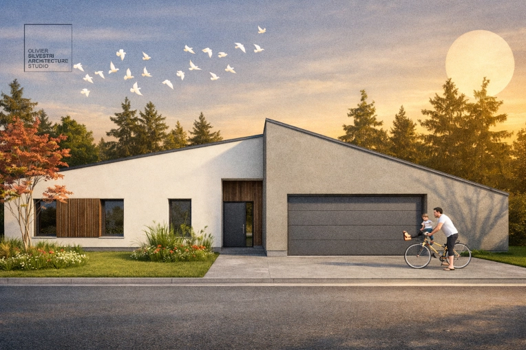 Maison individuelle, Maison de ville, Maison de campagne, Construction neuve, Villa, Contemporain, Moderne, Minimaliste