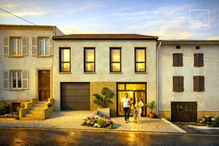 Transformation, Rénovation, Maison de ville, Architecture d’intérieur, Réhabilitation, Contemporain