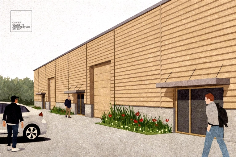 Bâtiment professionnel, Bureau, Hangar, Construction neuve, Minimaliste