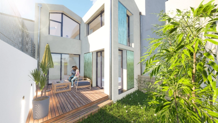 Single-Family Homes, Passive House / Eco-friendly, Exterior, Townhouses, New Build, Villa, Modern