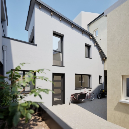 Surélévation, Maison de ville, Contemporain