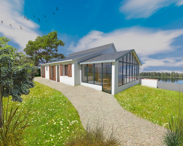 Maison de campagne, Extension, Contemporain, Minimaliste