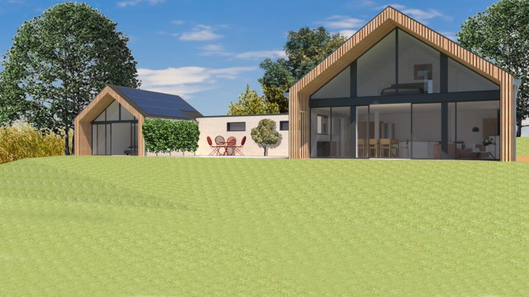 Maison individuelle, Extérieur, Maison de campagne, Construction neuve, Contemporain