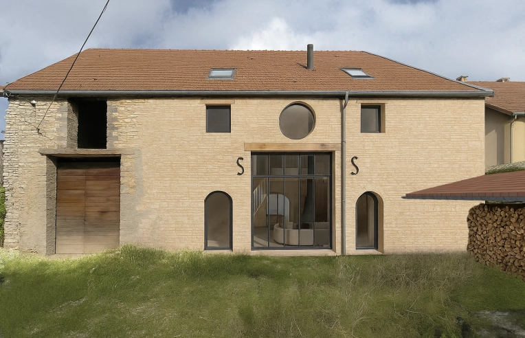 Maison individuelle, Maison de campagne, Réhabilitation, Corps de ferme, Plan, Permis de construire