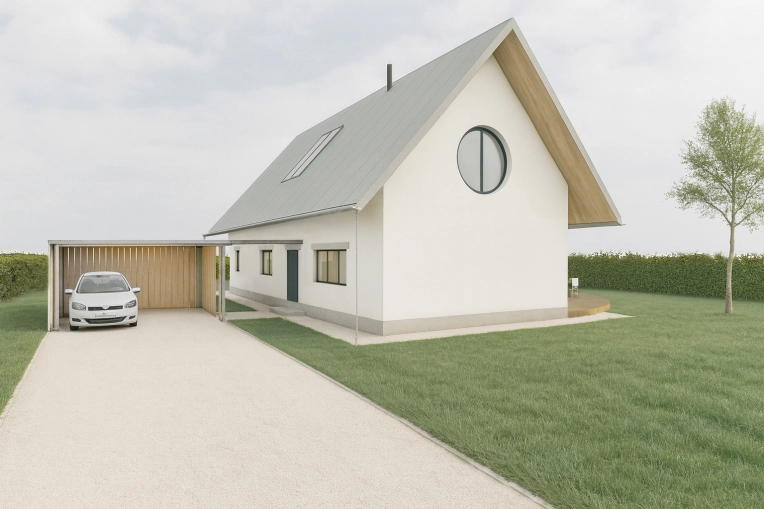 Maison individuelle, Maison passive / écologique, Maison de campagne, Construction neuve, Plan, Permis de construire