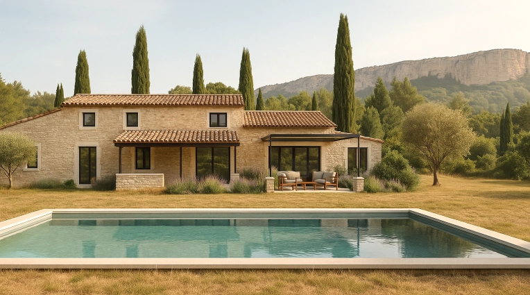 Jardin, Terrasse, Rénovation, Maison de campagne, Piscine, Extension, Contemporain, Traditionnel, Ancien