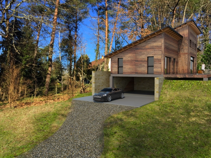 Terrasse, Maison individuelle, Chalet / Maison en bois, Maison de campagne, Construction neuve, Contemporain