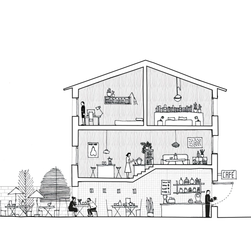 Hôtellerie - Restauration, Maison de ville, Étude de faisabilité, Réhabilitation, Contemporain, Ancien