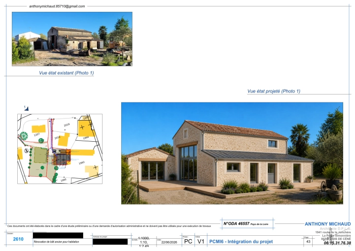 Transformation, Maison individuelle, Plan, Permis de construire