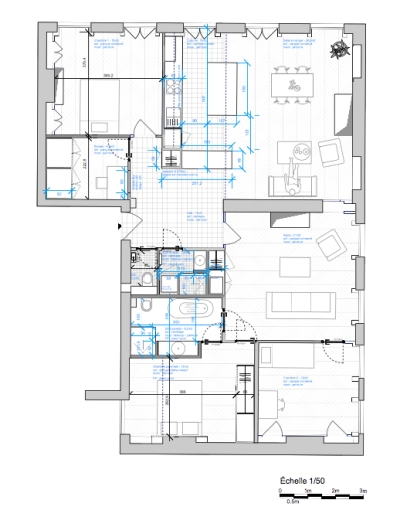 Transformation, Appartement, Rénovation, Contemporain, Ancien