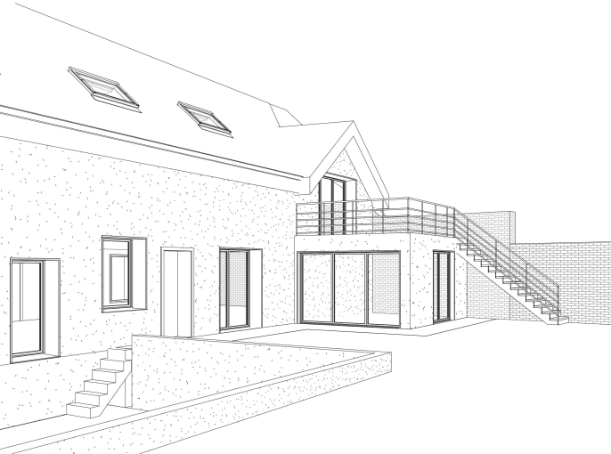 Maison individuelle, Maison de campagne, Extension, Aménagement combles, Contemporain, Traditionnel