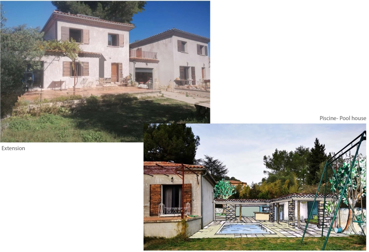 Jardin, Terrasse, Maison individuelle, Rénovation, Piscine, Extension, Construction neuve, Réhabilitation, Plan, Permis de construire