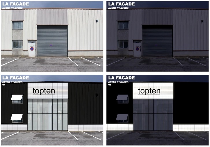 Bâtiment professionnel, Hangar, Réhabilitation, Plan