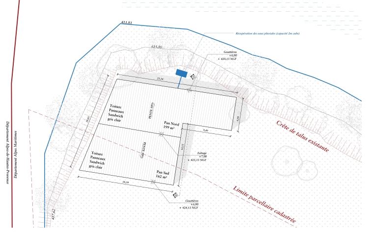 Bâtiment professionnel, Bureau, Hangar, Construction neuve, Plan, Permis de construire