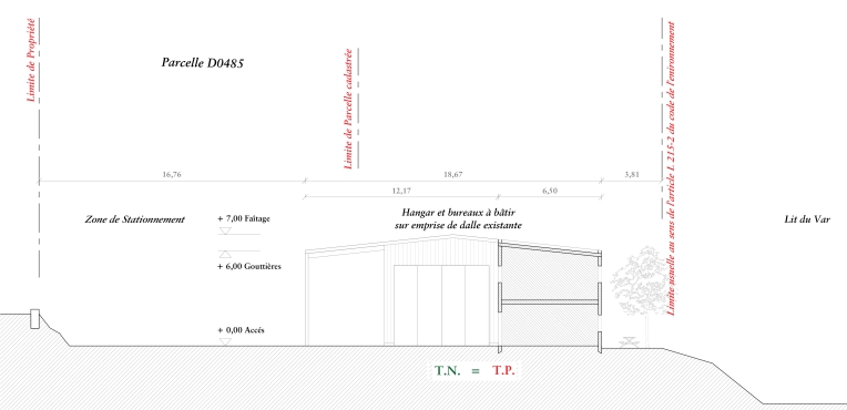 Bâtiment professionnel, Bureau, Hangar, Construction neuve, Plan, Permis de construire