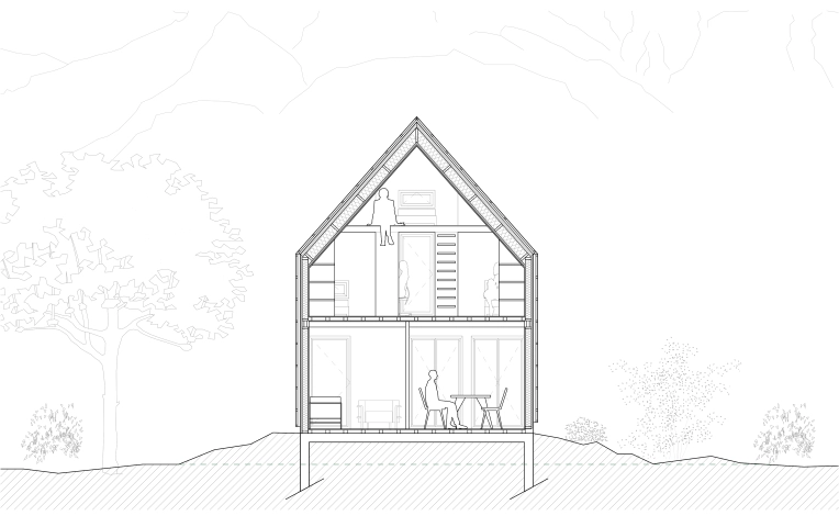 Maison individuelle, Chalet / Maison en bois, Plan, Permis de construire