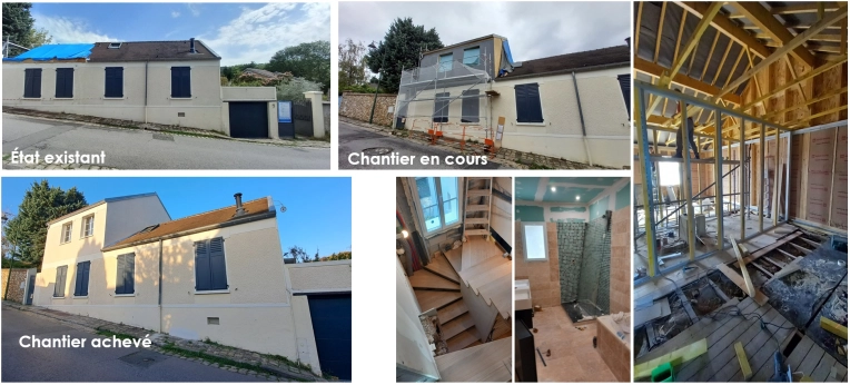 Patrimoine, Surélévation, Maison individuelle, Rénovation, Maison de ville, Architecture d’intérieur, Réhabilitation, Plan, Permis de construire, Suivi de chantier
