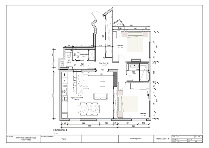 Appartement, Rénovation, Architecture d’intérieur, Plan, Permis de construire