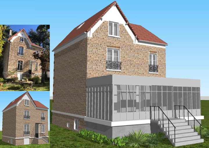 Jardin, Maison individuelle, Rénovation, Maison de ville, Architecture d’intérieur, Extension, Étude de faisabilité, Aménagement combles, Plan, Permis de construire, Conseil, Diagnostic