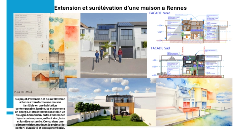 Surélévation, Maison individuelle, Maison de ville, Extension, Réhabilitation, Plan, Permis de construire