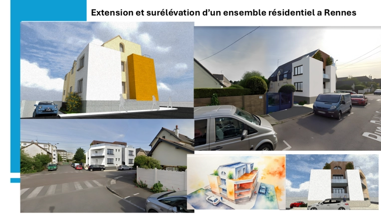 Surélévation, Résidentiel collectif, Extension, Construction neuve, Plan, Permis de construire, Suivi de chantier, Conseil, Diagnostic