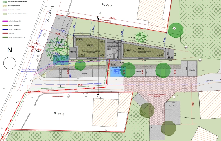Bâtiment professionnel, Bureau, Construction neuve, Plan, Permis de construire