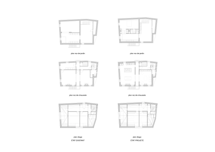Maison individuelle, Rénovation, Maison de campagne, Architecture d’intérieur, Plan