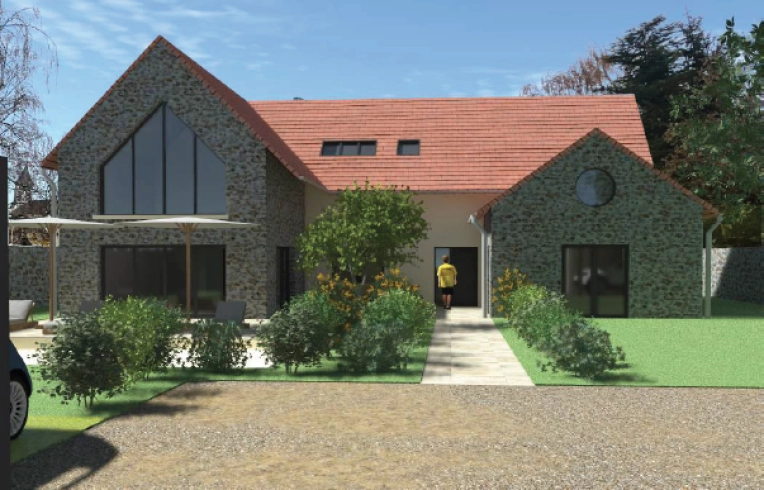 Maison individuelle, Maison de campagne, Construction neuve, Plan, Permis de construire