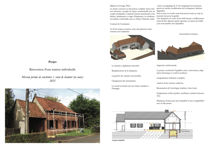 Maison individuelle, Rénovation, Maison de campagne, Rénovation énergétique, Aménagement combles, Permis de construire
