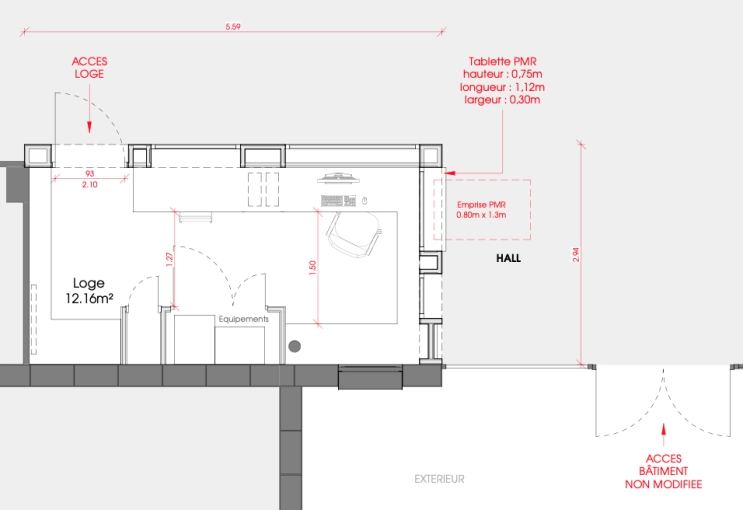 Bâtiment accueillant du public (ERP), Réhabilitation, Plan, Permis de construire
