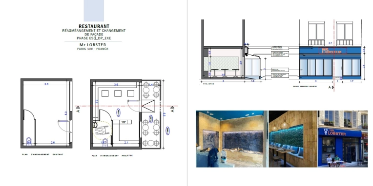 Transformation, Mise aux normes, Hôtellerie - Restauration, Architecture d’intérieur, Étude de faisabilité, Plan, Permis de construire, Suivi de chantier, Conseil