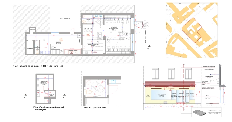 Transformation, Mise aux normes, Bâtiment accueillant du public (ERP), Rénovation, Architecture d’intérieur, Étude de faisabilité, Plan, Permis de construire, Conseil