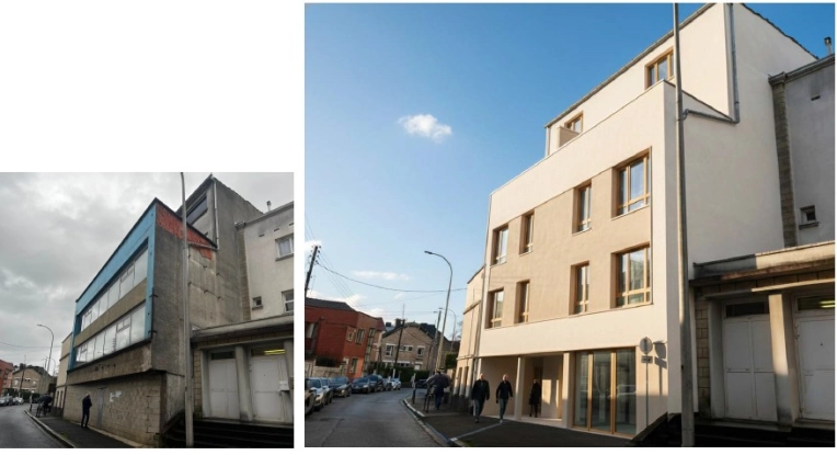 Transformation, Mise aux normes, Terrasse, Résidentiel collectif, Rénovation, Étude de faisabilité, Réhabilitation, Plan, Permis de construire, Suivi de chantier, Conseil, Diagnostic