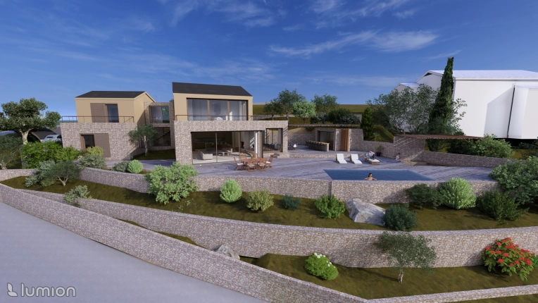 Jardin, Maison individuelle, Maison de campagne, Piscine, Architecture d’intérieur, Construction neuve, Villa, Permis de construire