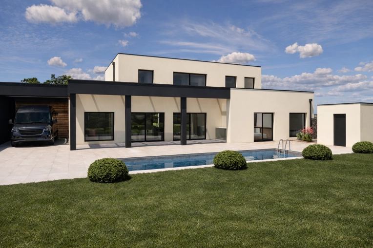 Patios & Terraces, Single-Family Homes, Pools, New Build, contemporary